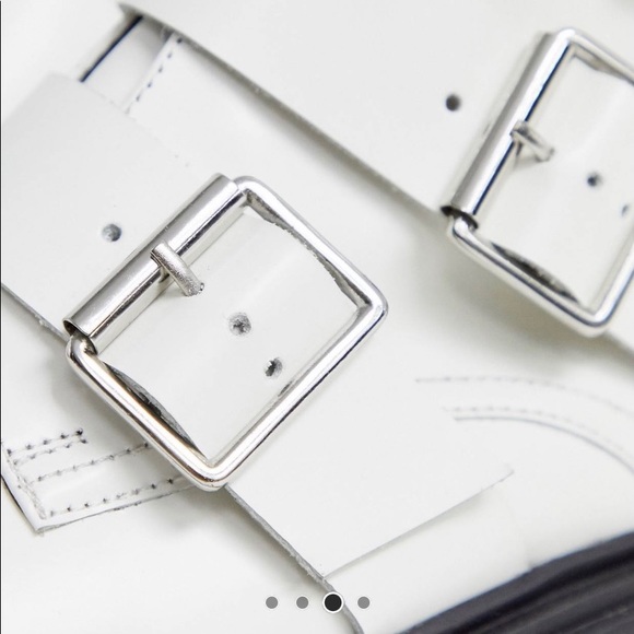 Aviate premium Leather Biker Boots In White - Picture 5 of 8